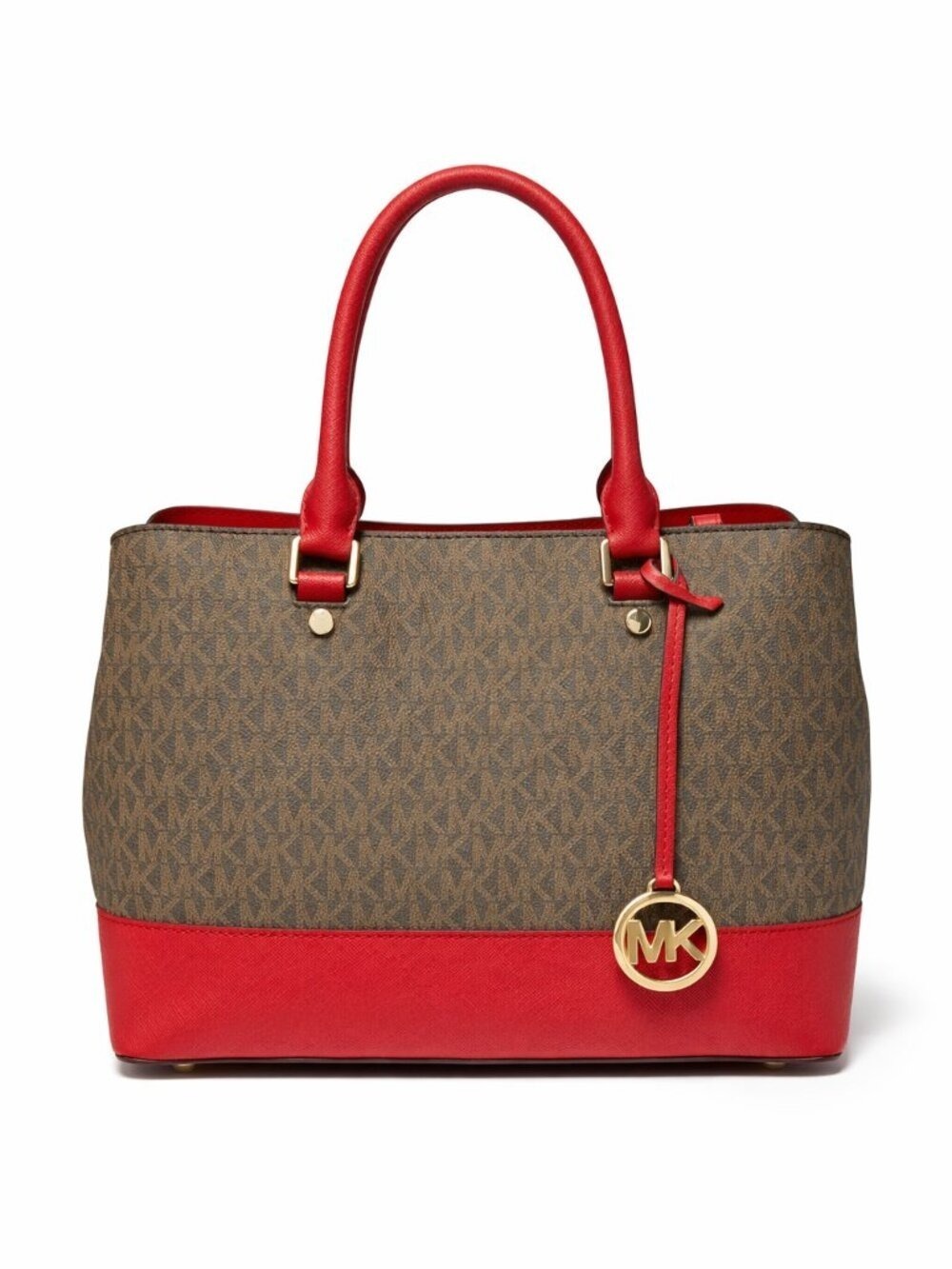 Michael Kors Savannah Large Satchel Bag in Scarlet Red – Leather Handbag